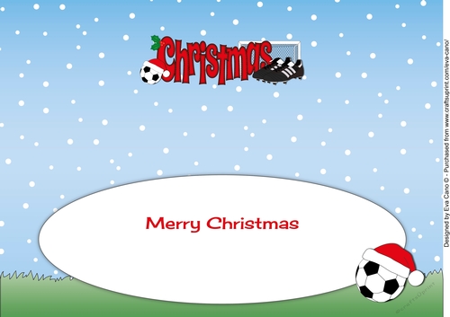 Xmas Football Boots & Football CHRISTMAS in red large dl insert