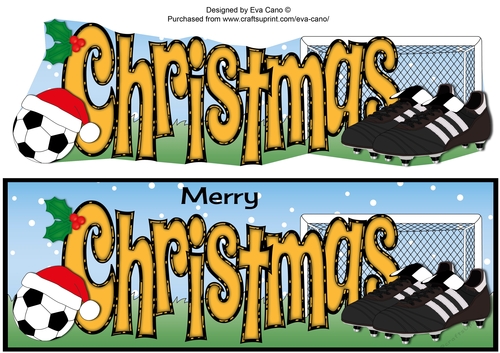 Xmas Football Boots & Football CHRISTMAS in yellow large dl