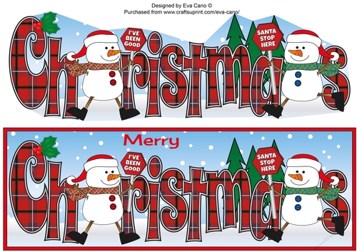 Friendly Snowmen with signs CHRISTMAS large dl