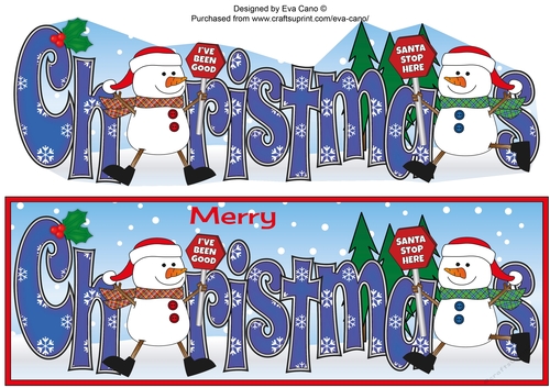 Friendly Snowmen with signs CHRISTMAS large dl 2