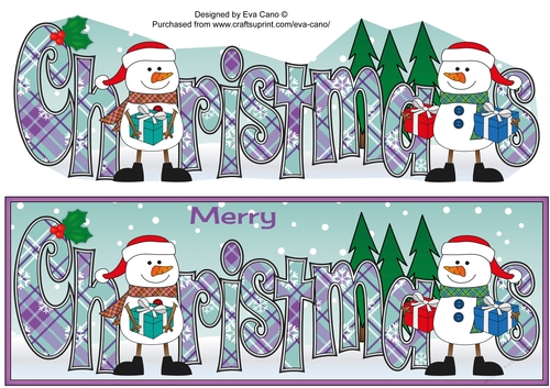 Friendly Snowmen with presents CHRISTMAS large dl