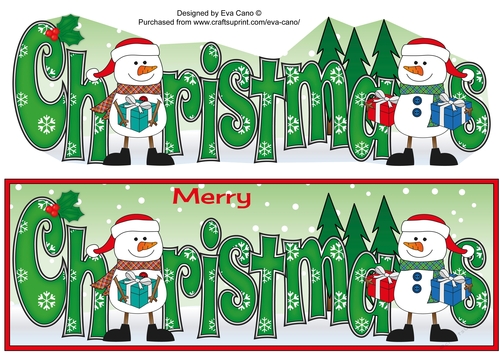 Friendly Snowmen with presents CHRISTMAS large dl 3