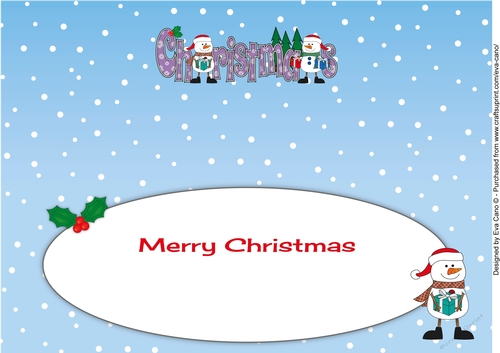 Friendly Snowmen with presents CHRISTMAS large dl 2 insert