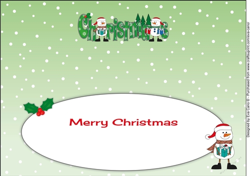 Friendly Snowmen with presents CHRISTMAS large dl 3 insert