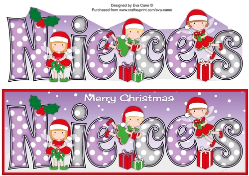 Christmas Fairies with presents NIECES large dl