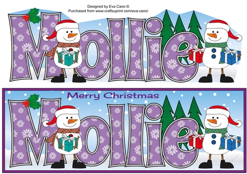 Friendly Snowmen with presents MOLLIE large dl