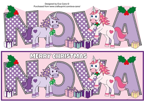Christmas Unicorns NOVA large dl