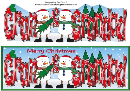 Friendly Snowmen GRAN & GRANDAD large dl