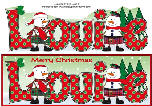 Friendly Scottish Snowmen LOUIE large dl