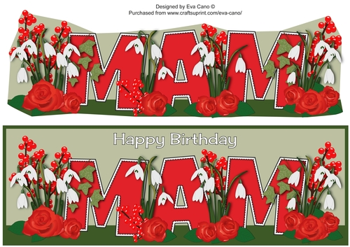 Birthday Snowdrops, roses & berries MAM large dl