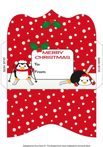 Christmas Fat Penguins skiing Money Wallet 1