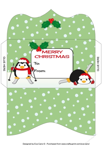 Christmas Fat Penguins skiing Money Wallet 4