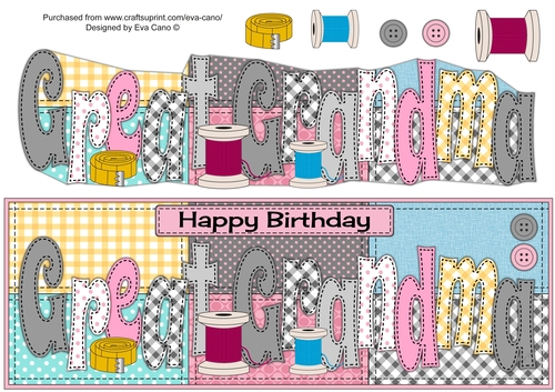 Sewing Theme GREAT GRANDMA  large dl