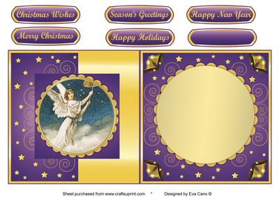 Christmas Angel Fold Back in Purple