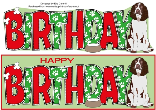Spaniel Dog BIRTHDAY large dl 2