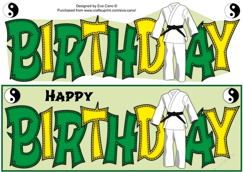 Karate Themed BIRTHDAY large dl