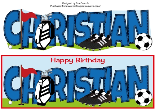 Golf and Football Theme CHRISTIAN large dl