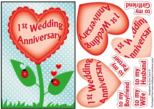 1st Wedding Anniversary Ladybirds