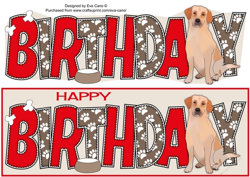 Golden Labrador Dog BIRTHDAY large dl