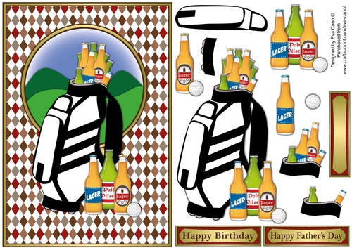 Beer & Golf Decoupage