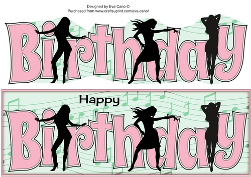 Modern Dancing Silhouettes BIRTHDAY large dl
