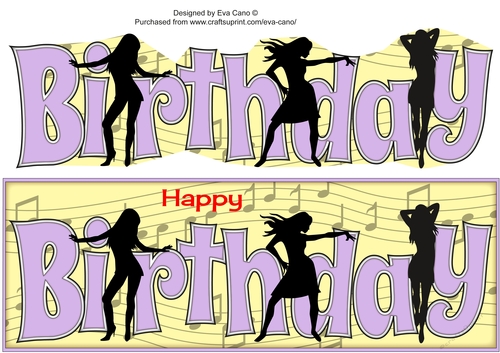 Modern Dancing Silhouettes BIRTHDAY large dl 3