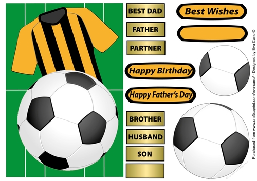 Football Fan in Black & Gold Stripes