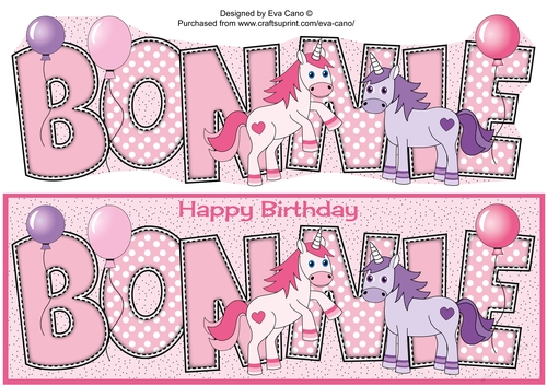 Unicorns and Balloons BONNIE large dl