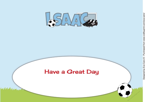 Football Boots & Football in sky blue ISAAC large dl insert