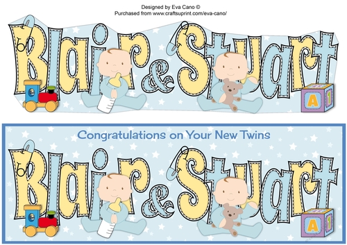 Cute Twin Baby Boys BLAIR & STUART large dl