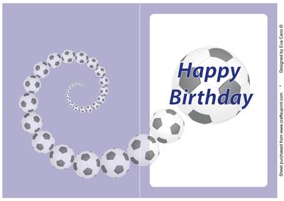 Football Fan Birthday Insert Blue