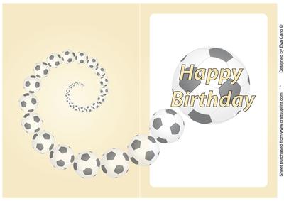 Football Fan Birthday Insert Cream