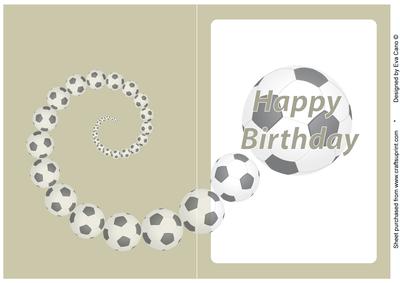 Football Fan Birthday Insert Grey Green