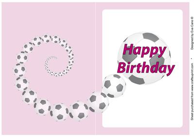 Football Fan Birthday Insert Pink
