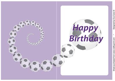 Football Fan Birthday Insert Purple