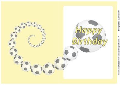 Football Fan Birthday Insert Yellow