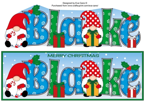 Christmas Gnomes with presents BLAKE large dl