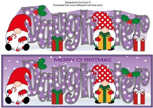 Christmas Gnomes with presents DAUGHTER large dl