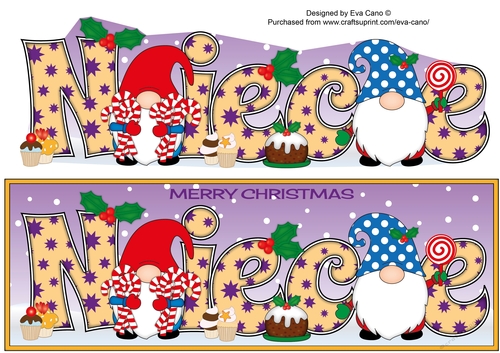 Christmas Gnomes with sweets NIECE large dl