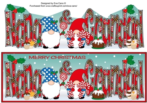Christmas Gnomes with sweets NANA & GRANDAD large dl