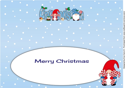Christmas Gnomes with sweets GRANDSON large dl insert