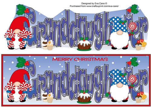 Christmas Gnomes with sweets GRANDDAUGHTER large dl