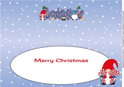 Christmas Gnomes with sweets GRANDDAUGHTER large dl insert
