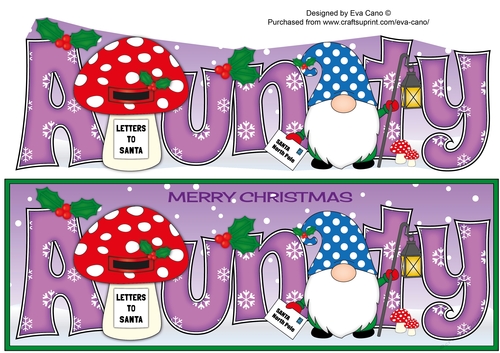 Christmas Gnome with letter to Santa AUNTY large dl