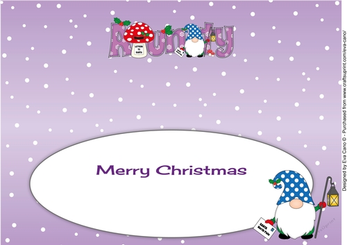 Christmas Gnome with letter to Santa AUNTY large dl insert