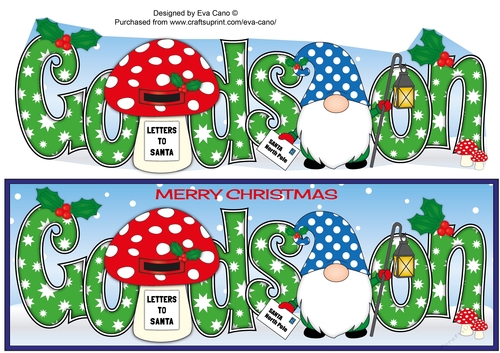 Christmas Gnome with letter to Santa GODSON large dl