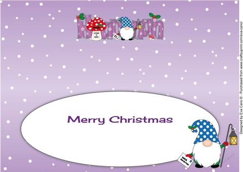 Christmas Gnome with letter to Santa HANNAH large dl insert