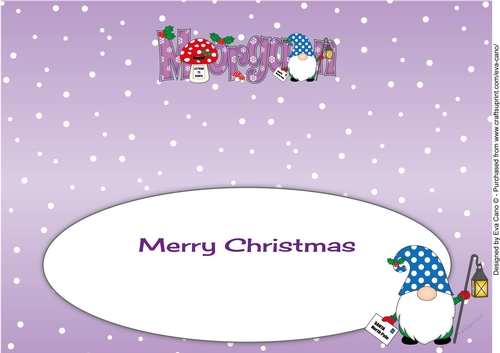 Christmas Gnome with letter to Santa MORGAN large dl insert