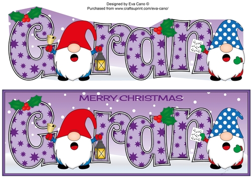 Carol singing Christmas Gnomes GRAN large dl