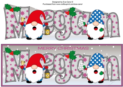 Carol singing Christmas Gnomes MEGAN large dl